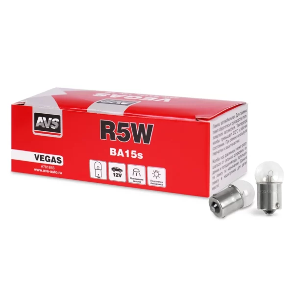 Лампа AVS Vegas 12V. R5W(BA15S) BOX 10шт.